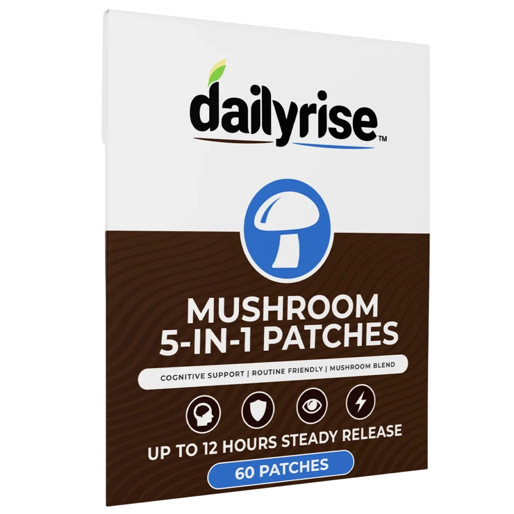 Mushroom Patches 5-in-1 Patches Dailyrise Lions Mane Cognitive Support Mushroom Blend Stress Relief