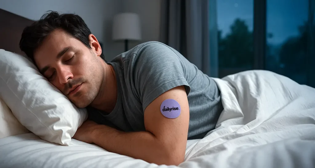 Do Sleep Patches Work Man with Sleep Patch Sleeping
